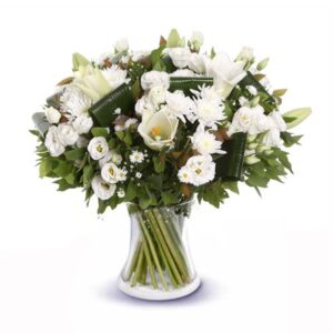 זר פרחים בצבעי לבן לראש השנה